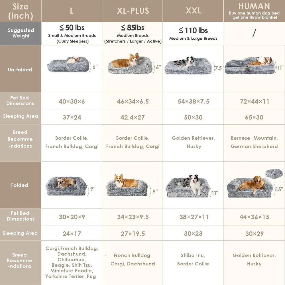 Foldable Human Dog Bed, 72