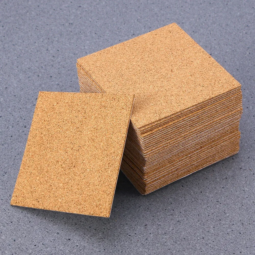 10Pcs Cork Coasters Square Cork Mat Self Sticker  DIY Backing Sheet For Home Bar For Coasters And DIY Crafts Supplies