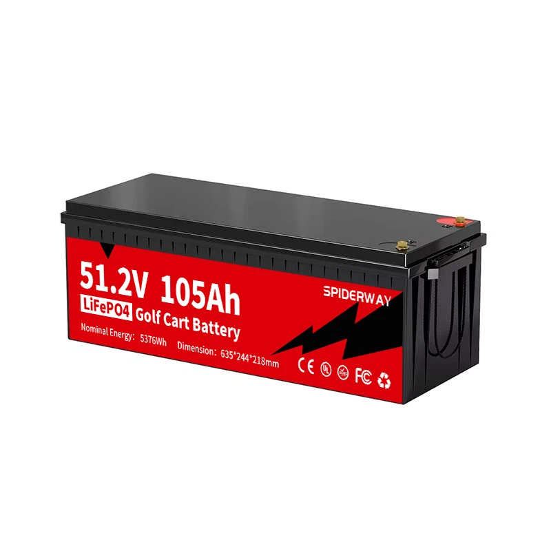 

48 В 105 Ач литиевая батарея LiFePO4 200 А BMS для тележки для гольфа EV RV гарантия 10 лет