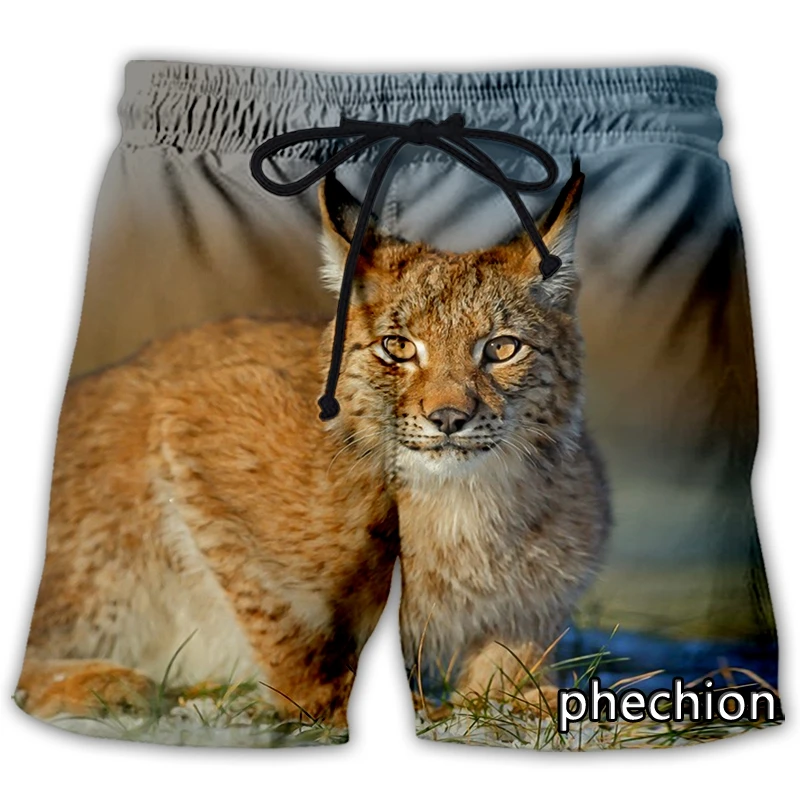 

Новые мужские/женские повседневные шорты phechion с 3D принтом животных евразийской рыси, модная уличная одежда, мужские свободные спортивные шорты A302