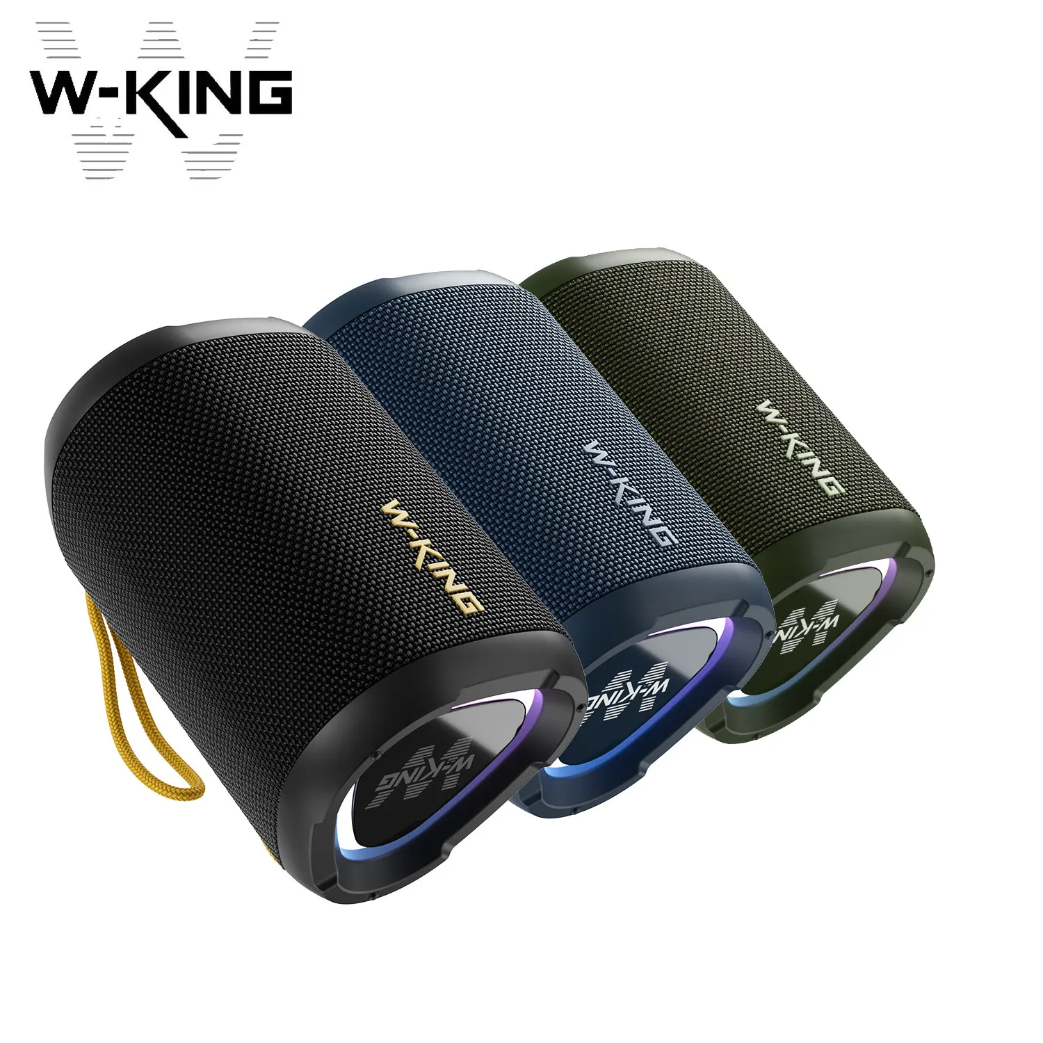 

W-KING Portable Mini Bluetooth Speakers 15W Powerful Bass 12 Hours Playtimes, IPX7 Waterproof For Hiking/Outdoor With RGB Light