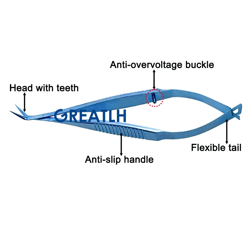 GREATLH Ophthalmic Micro Scissors IOL Cutting Scissors Ophthalmic Surgical Instrument Titanium Alloy Stainless Steel