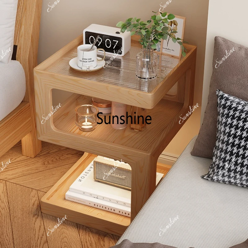 

Solid Wood Nightstand Instagram Style Modern Minimalist Narrow Bedside Table Small Luxury Storage Drawer Bedroom Furniture