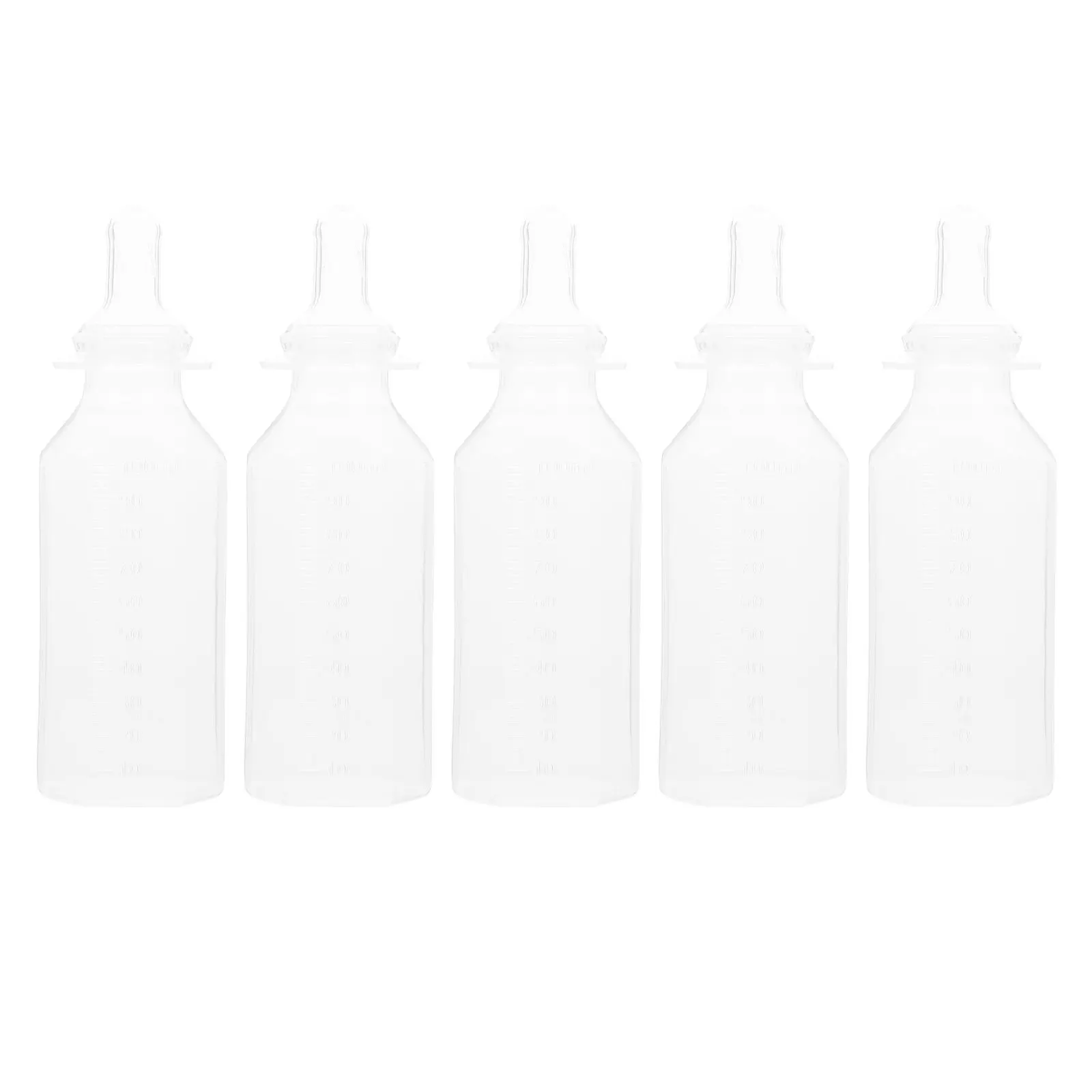 

5Pcs Disposable Newborn Milk Bottles Portable Lightweight Feeders Supple Teat Mimics Mother's Nipple Clear Scale Ready to Use