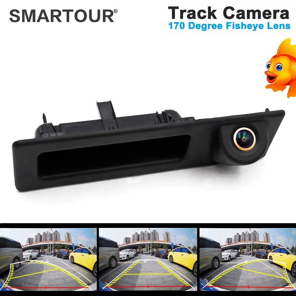 Bagasi Menangani 1080P Fisheye Kamera Belakang Mobil untuk BMW 2 3 5 7 Seri X1 X3 X4 X5 f30 F32 F36 F10 F11 F25 F48 Parkir Mundur