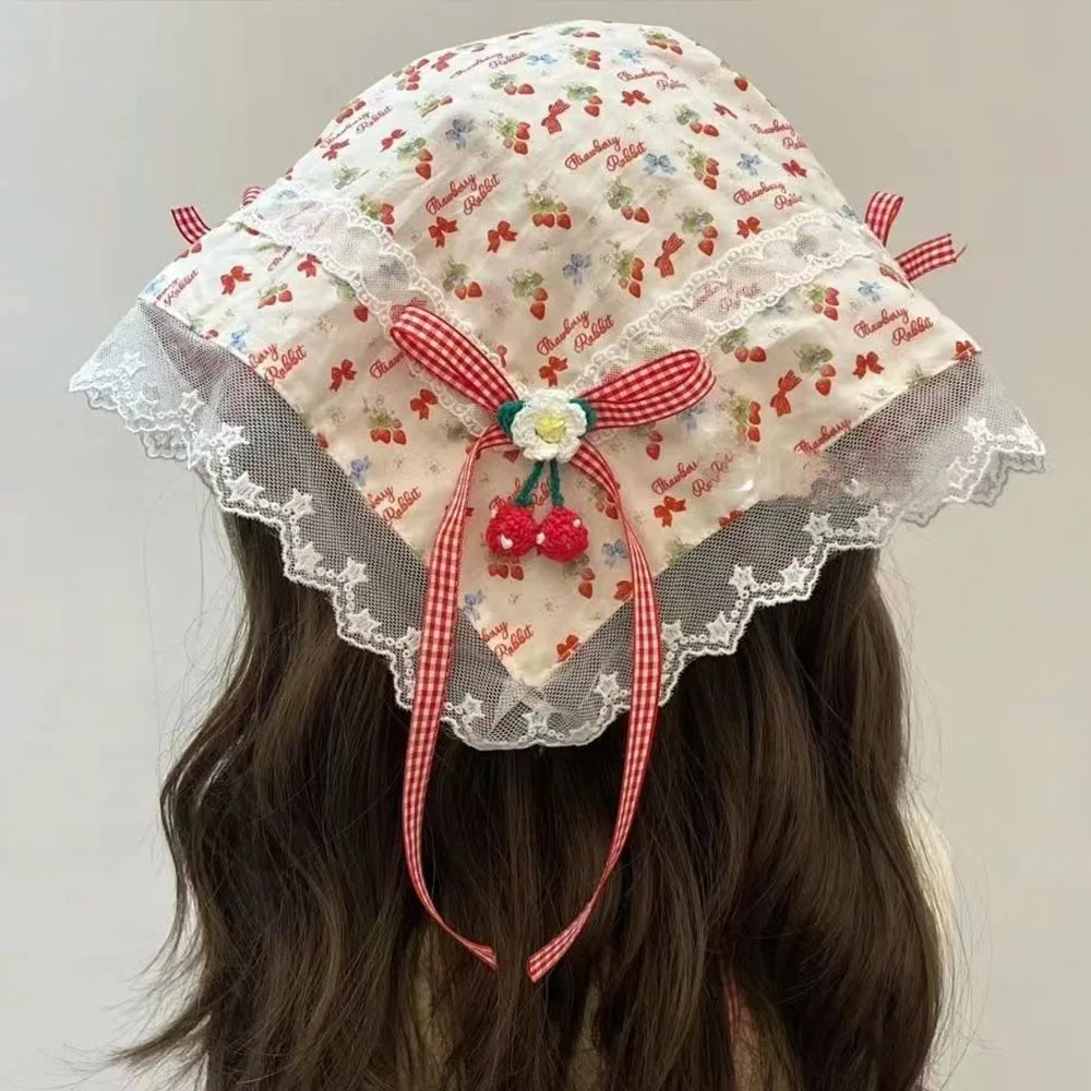 Multicolor Lace Butterfly Headband Floral Patern French Pastoral Style Bowknot Hair Scarf Hair Accessories Photo Props Hair Band
