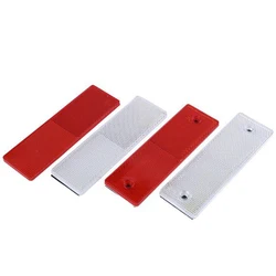 1PCS Truck Motorcycle Adhesive Rectangle Plastic Reflector Reflective Warning Plate Stickers Safety Sign Red/White