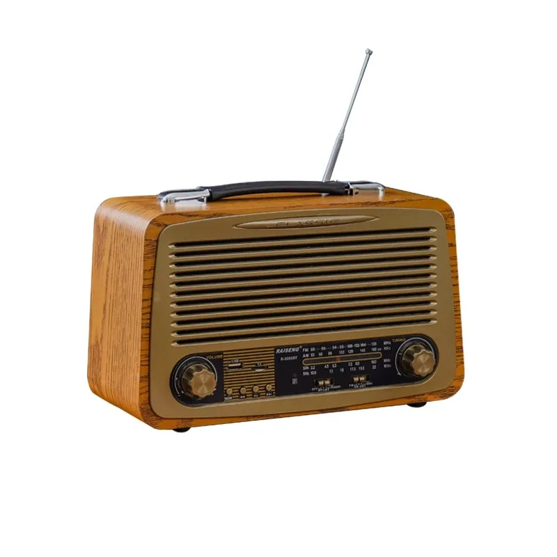 Radio FM retro de madera/altavoz Bluetooth inalámbrico