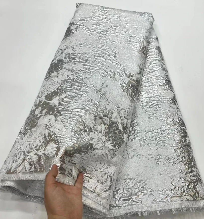 

2024 High Quality African Nigerian Gilding Tulle Lace Fabric Embroidery Organza French Lace Jacquard Brocade Lace Fabric Sewing