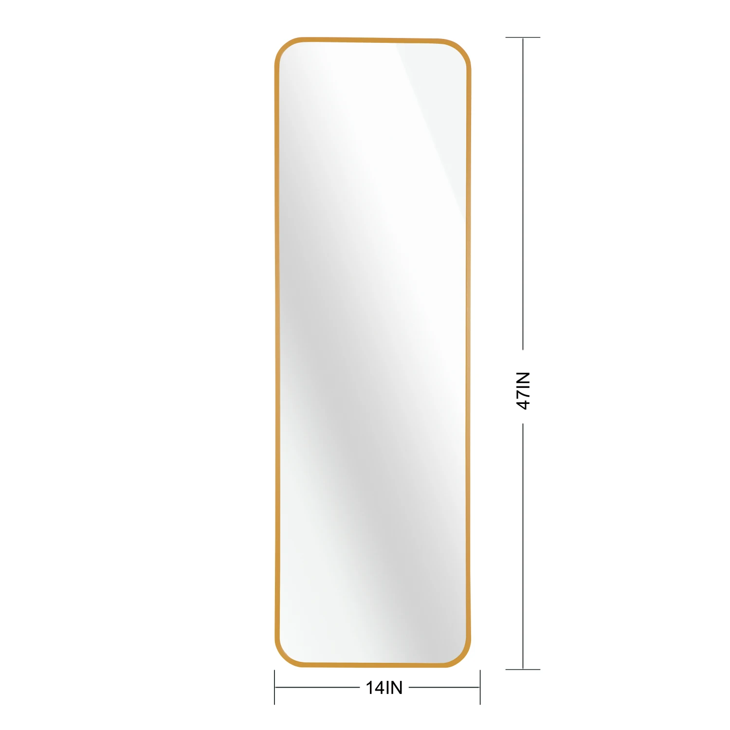 Gold 47 x 14IN Door mirror