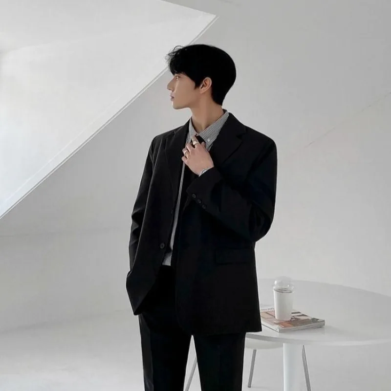 Premium Men's Blazer Suit Set Summer Casual Business Formal Class Uniform Teenage Graduation Wear