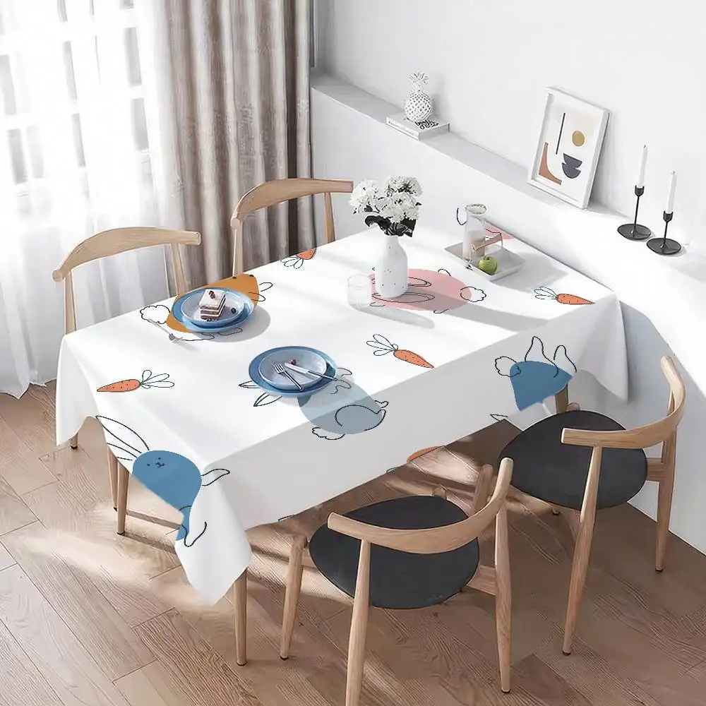 مفرش طاولة مستطيل صغير مطبوع عليه حيوانات كرتونية - مقاوم للغبار للمدخل والخزائن الجانبية والطاولات الصغيرة