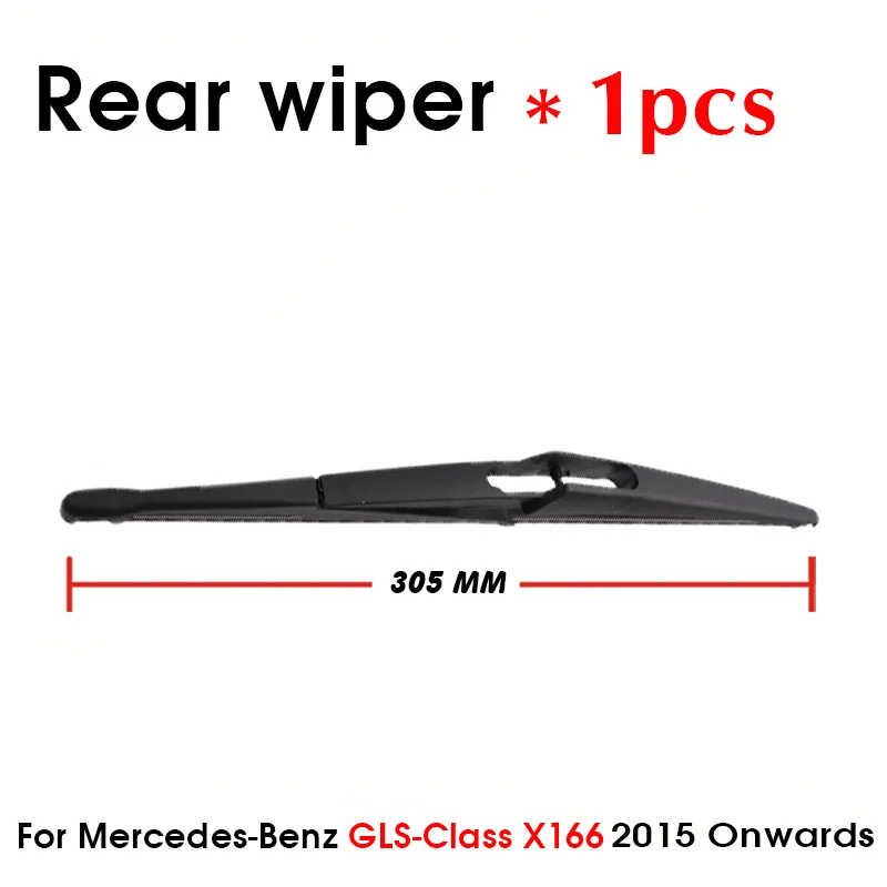 Car Rear Windscreen Windshield Wiper Arm Blades Natural Rubber For Mercedes Benz GLS-Class X166 305MM 2015 2016 2017 2018 2019