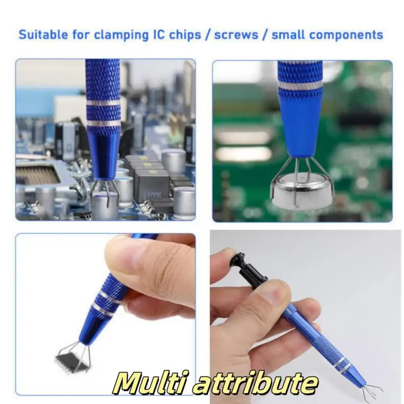 IC Chip Extractor Electronic Component Parts Pick Up Tool Metal Grabber Gripper Pen Catcher Screw Picker Tweezers Hand Tools