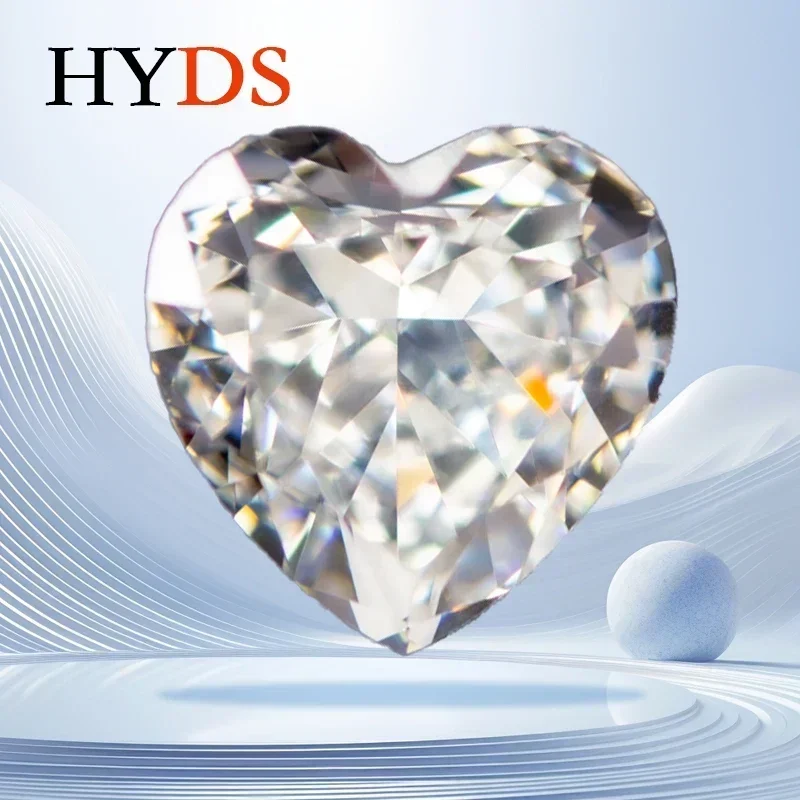 

Cubic Zirconia Cream Yellow Color Crushed Ice Cut Heart Shape Charms Beads for DIY Jewelry Making Rings Materials No Certificate