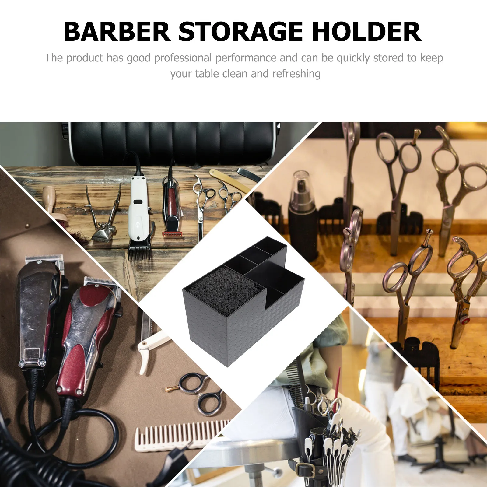 Hairdressing Scissor Holder Haircut Tool Storage Box Multifunctional Comb Clip Organizer for Barber Salon Stylist Groomer