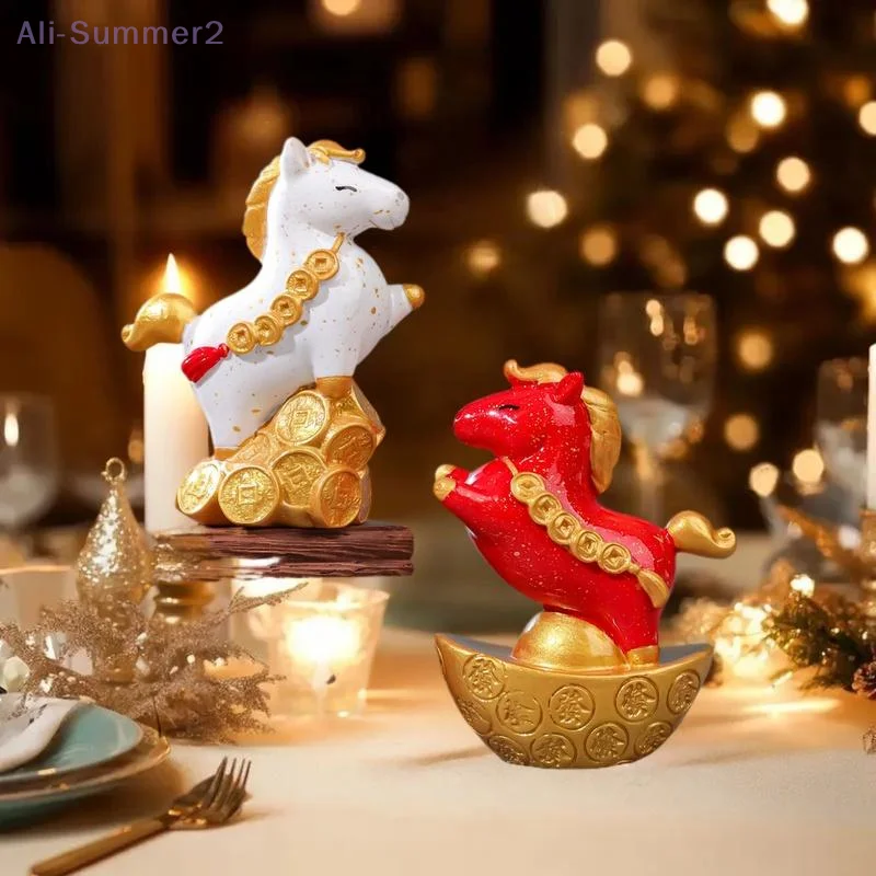 Vintage Horse Statue Zodiac Horse Sculpture Feng Shui Collection Crystal Light Horse Sun Catcher Ornament Home Desktop Decor