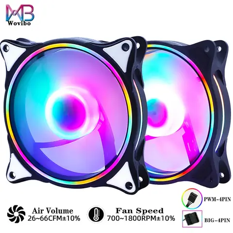 RGB 120mm PWM Fan for PC Cooling Wovibo