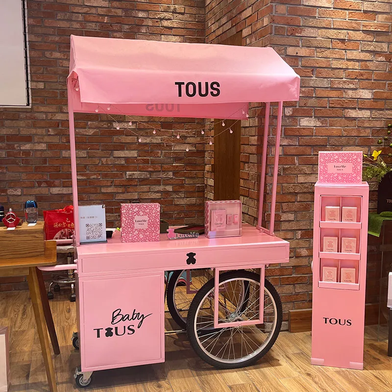 European wrought iron stall car movable night market dining car market float stall trolley