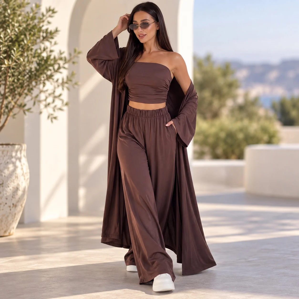 Long Sleeve Finish Set Full Length Sweet Fresh with Fresh Sweet Summer Pants Regular Sleeve Full Length Pants Women Sets