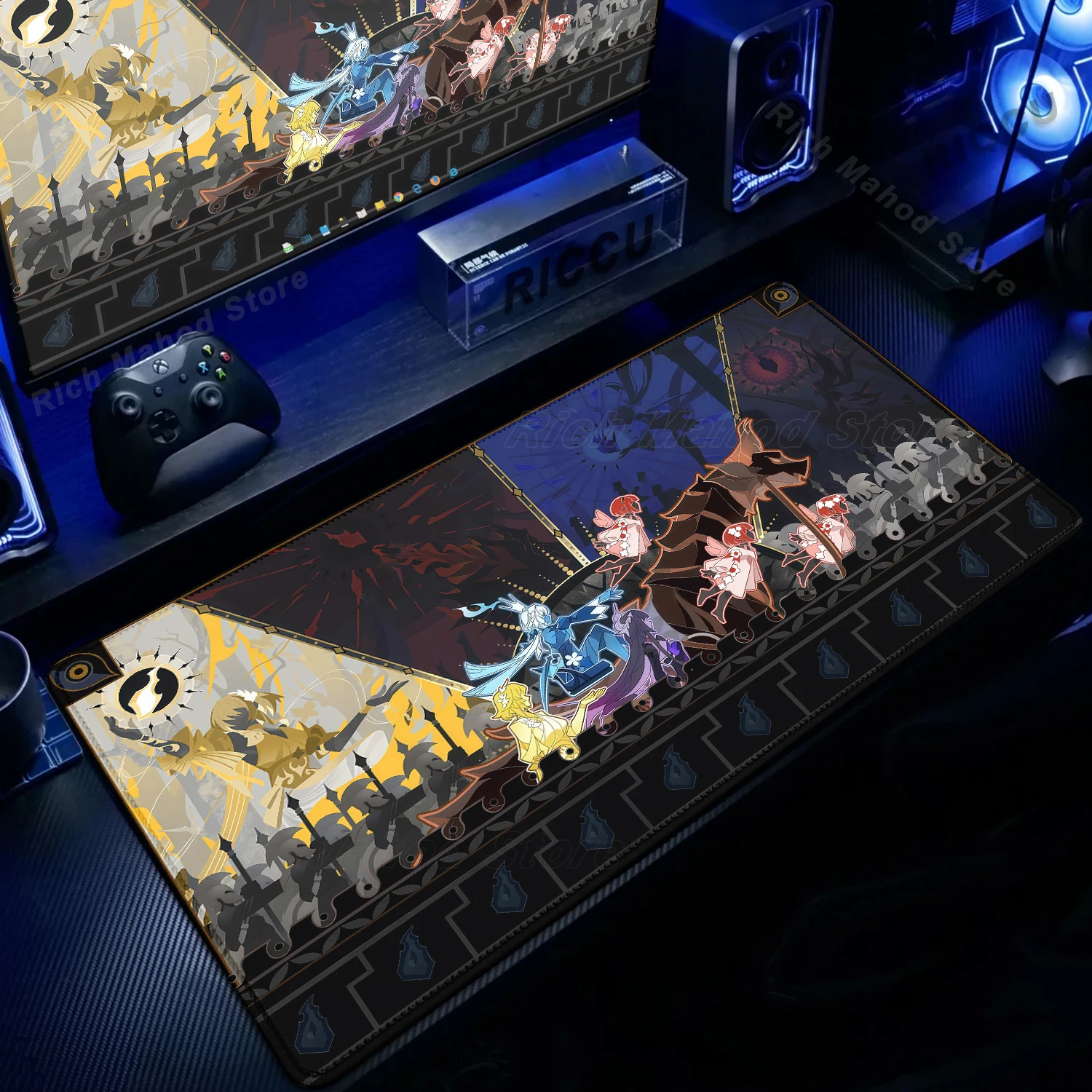 

Genshin Impact Mousepad Computer Gaming Lock Edge Micepad Laptop PC Desk Accessories XXL Mat Natural Rubber Keyboard Mouse Pad