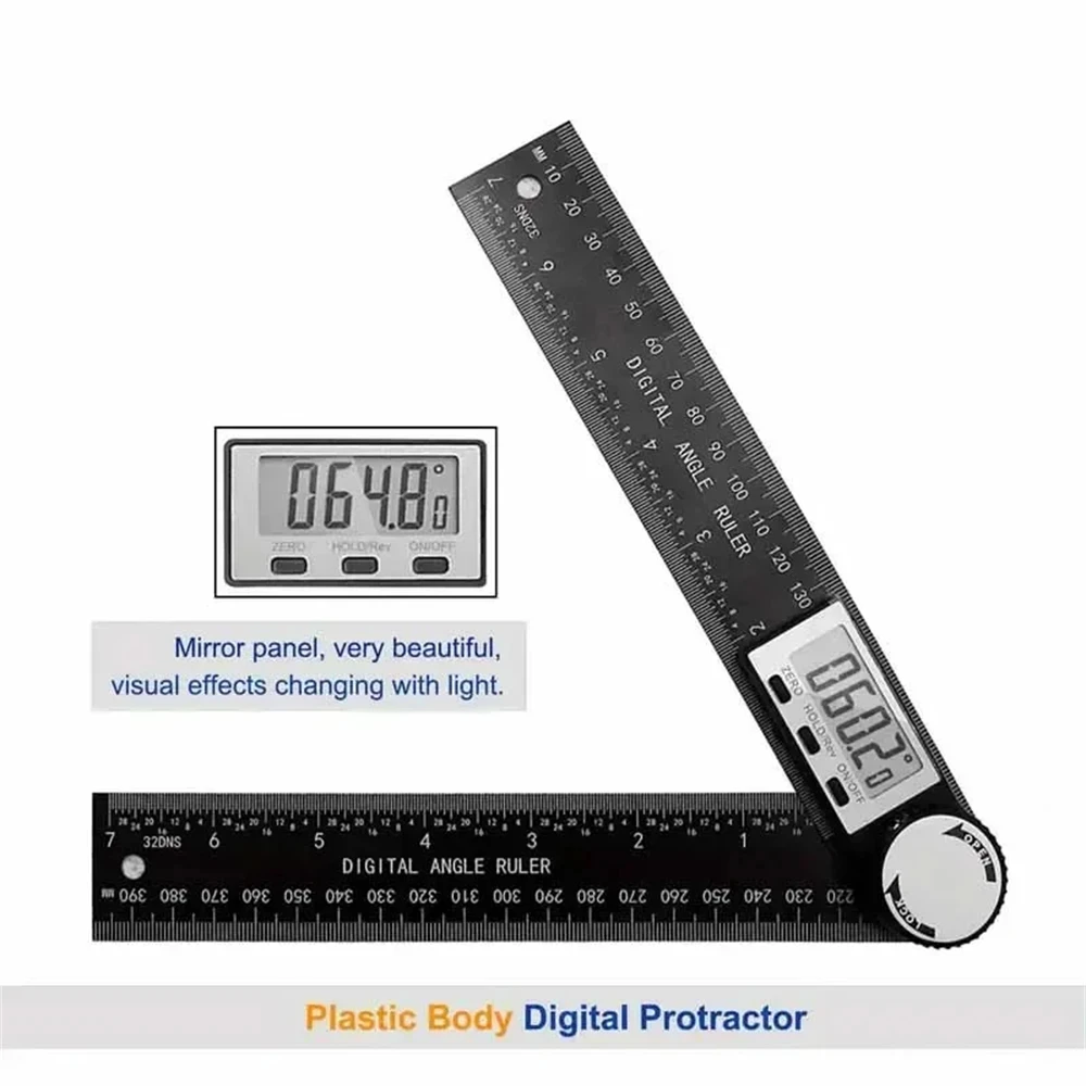 Digital Angle Finder Protractor Angle Measurement Tool, 2-In-1 Miter Saw Protractor for Woodworking with LCD Display