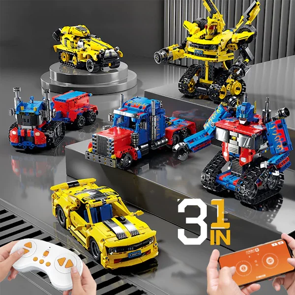 

MOC Creative 3-in-1 RC Transforming Robot Building Blocks Movie Truck Mecha Robot Figure Model Puzzle Toys Children Collect Gift