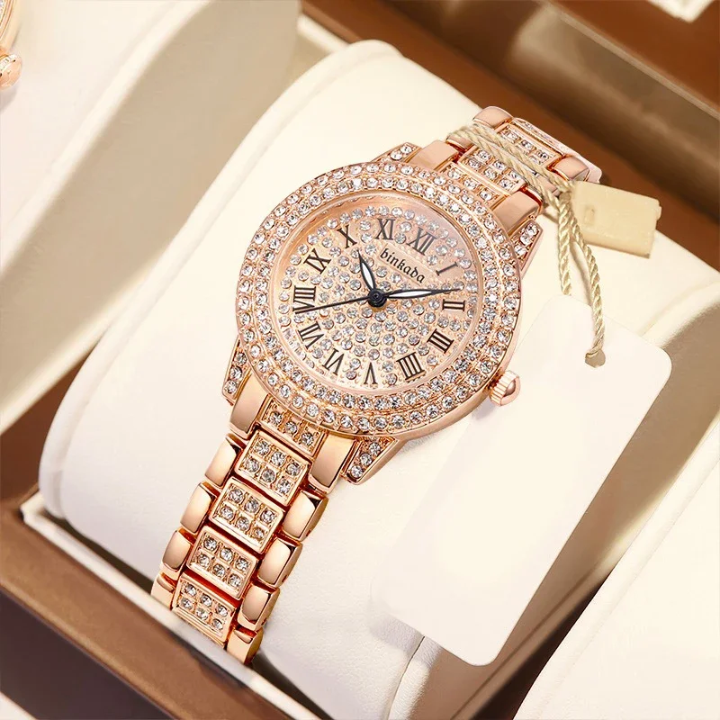 Full Diamond Women\'s Watch Top Luxury Brand Quartz Steel Watches For Ladies Punk Elegant Zircon Crystal Fashion Wristwatch Clock