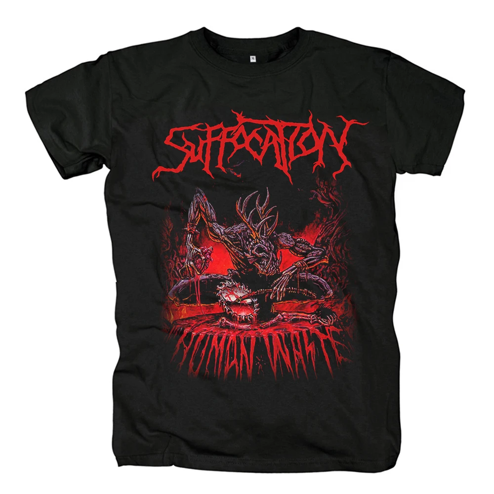 Heavy Metal Mens T-shirt Black Tees SUFFOCATION Rock Band T-shirts Summer Fashion Hip Hop Tshirts Harajuku Styles Tops Tees