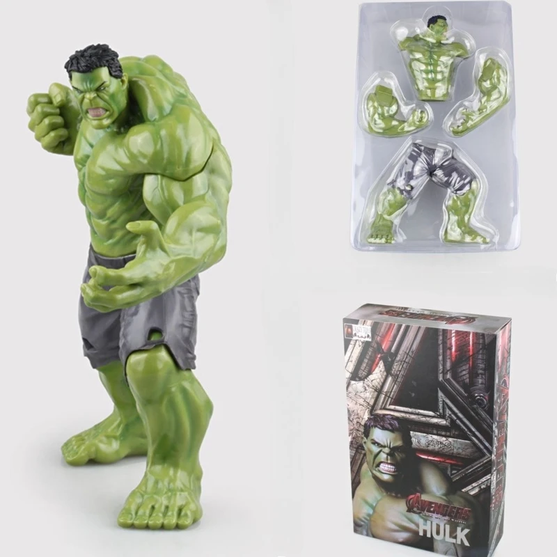 24cm Avengers 2 Hulk Super Large Green Giant Hulk Hulker PVC Action Figure Model Boxed Handmade Doll Ornament Model Gift