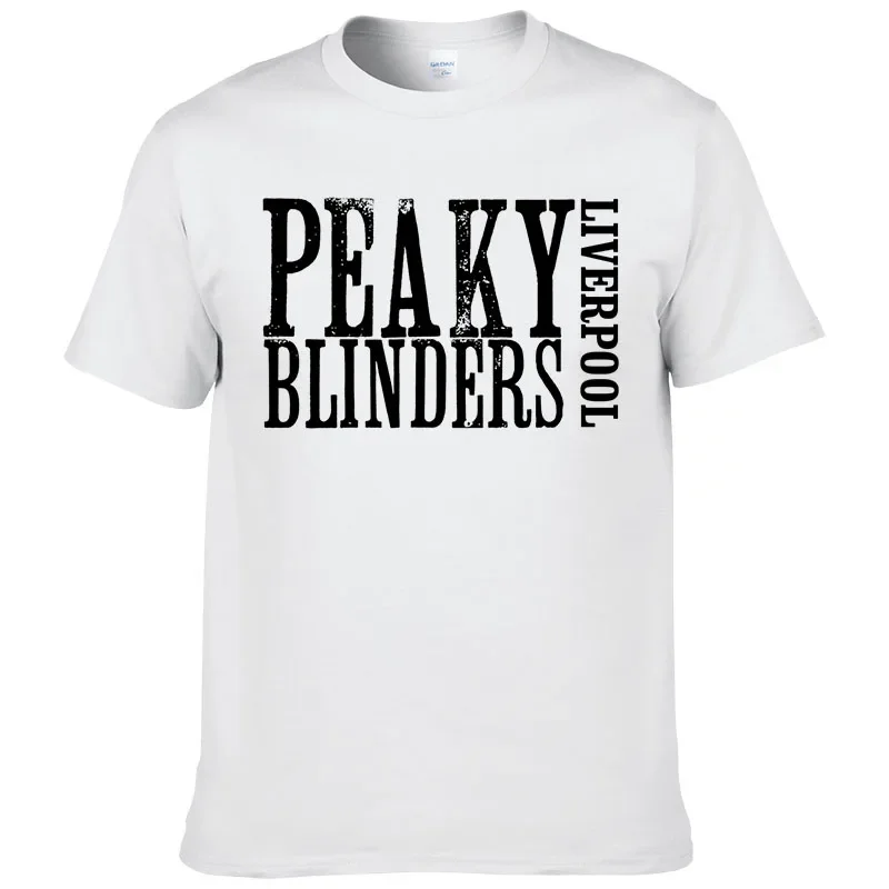 T-shirt manches courtes Peaky Blinders pour homme, estival et décontracté, en coton, avec zone imprimée, F22