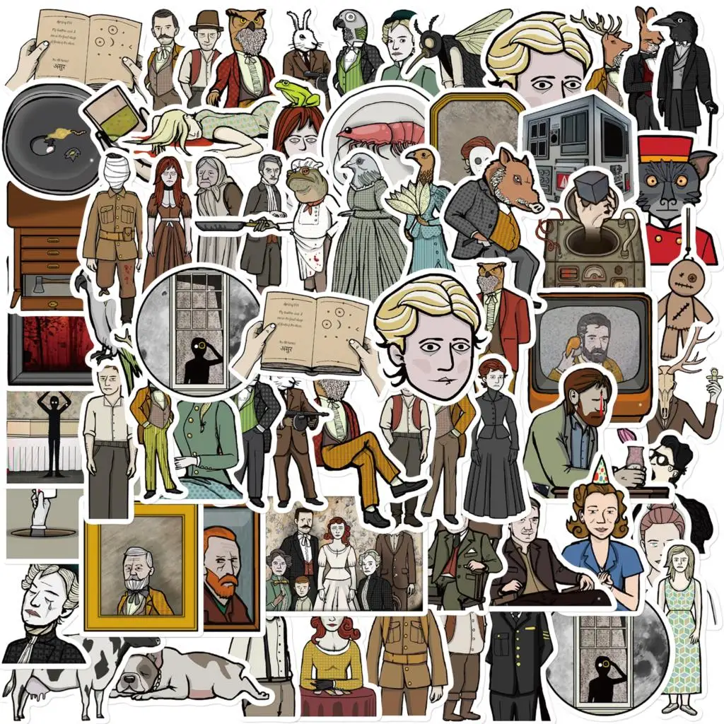 60PCS Embroidered Lake Retro Sticker Waterproof DIY Phone Case Luggage Guitar Skateboard Decoration Cute Laptop Sticker Pack