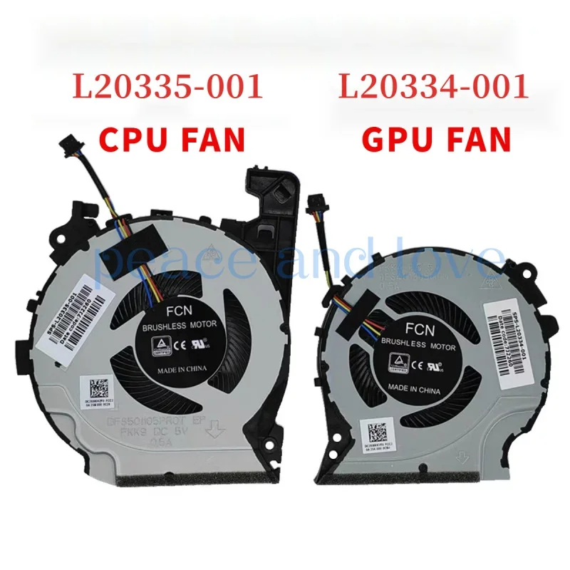 L20334-001 L20335-001 New For HP Pavilion Gaming 15-CX 15-CX0000 15-CX0060TX 15-CX0058W CPU  GPU Cooling Fan