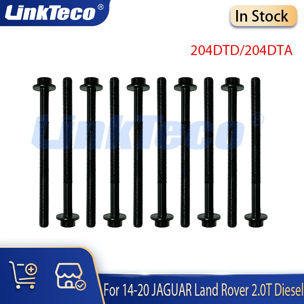 

Engine part 10pcs Head Bolts Set 2.0 T L4 Diesel AJ200 204DTD 204DTA For 14-20 JAGUAR Land Rover 2.0T JDE36434 LR073643
