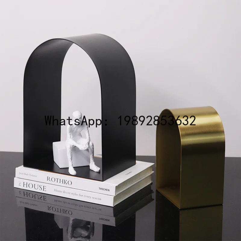 

x17Golden Arches Geometric Hollow Semicircle Metal Handicraft Handicraft Sculpture Metal Figurine Room Decoration Accessories
