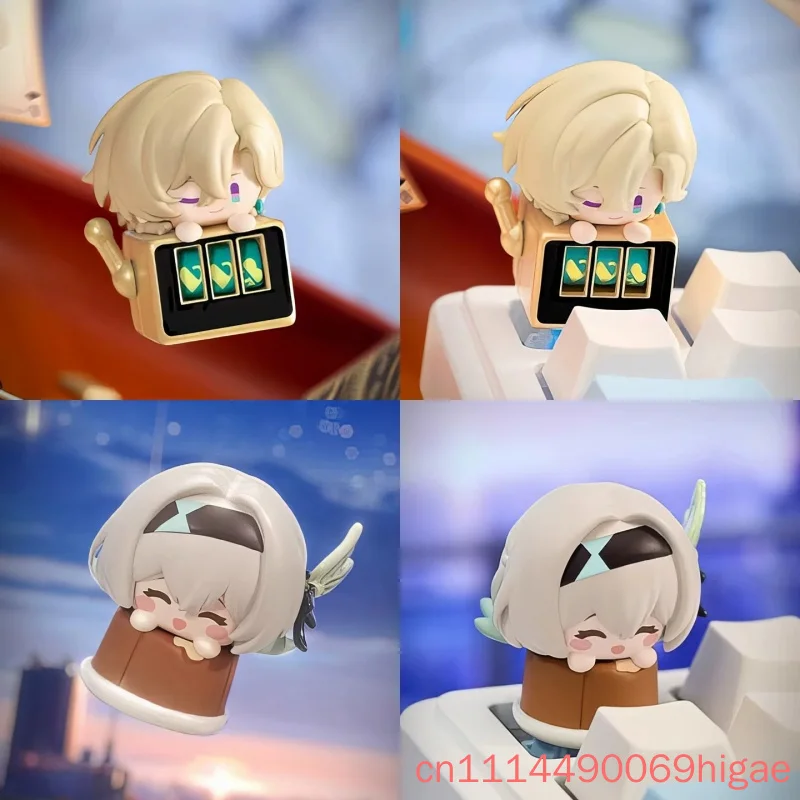 Genuine Honkai Star Rail V2 Keycap Blind Box Stackable Figurine Desktop Decoration Ornament Trendy Collectible Toys Fans Gifts