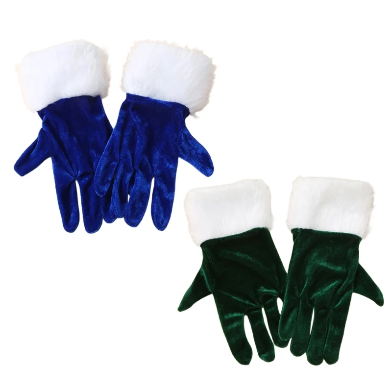 2lots Stylish Velvets Mittens with Embroidered Elegant Performances Gloves for Holiday Gatherings and Stage Shows Dropshipping