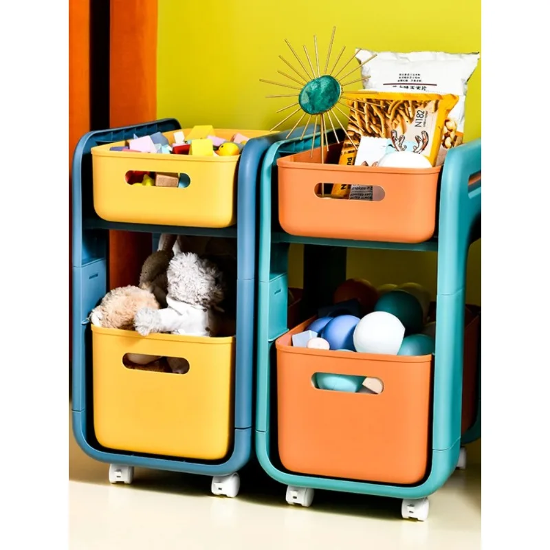 

Toy Trolley Shelving Baby Supplies Snack Children's Storage Shelf Artifact Kitchen Removable Shelves Environmental Protection