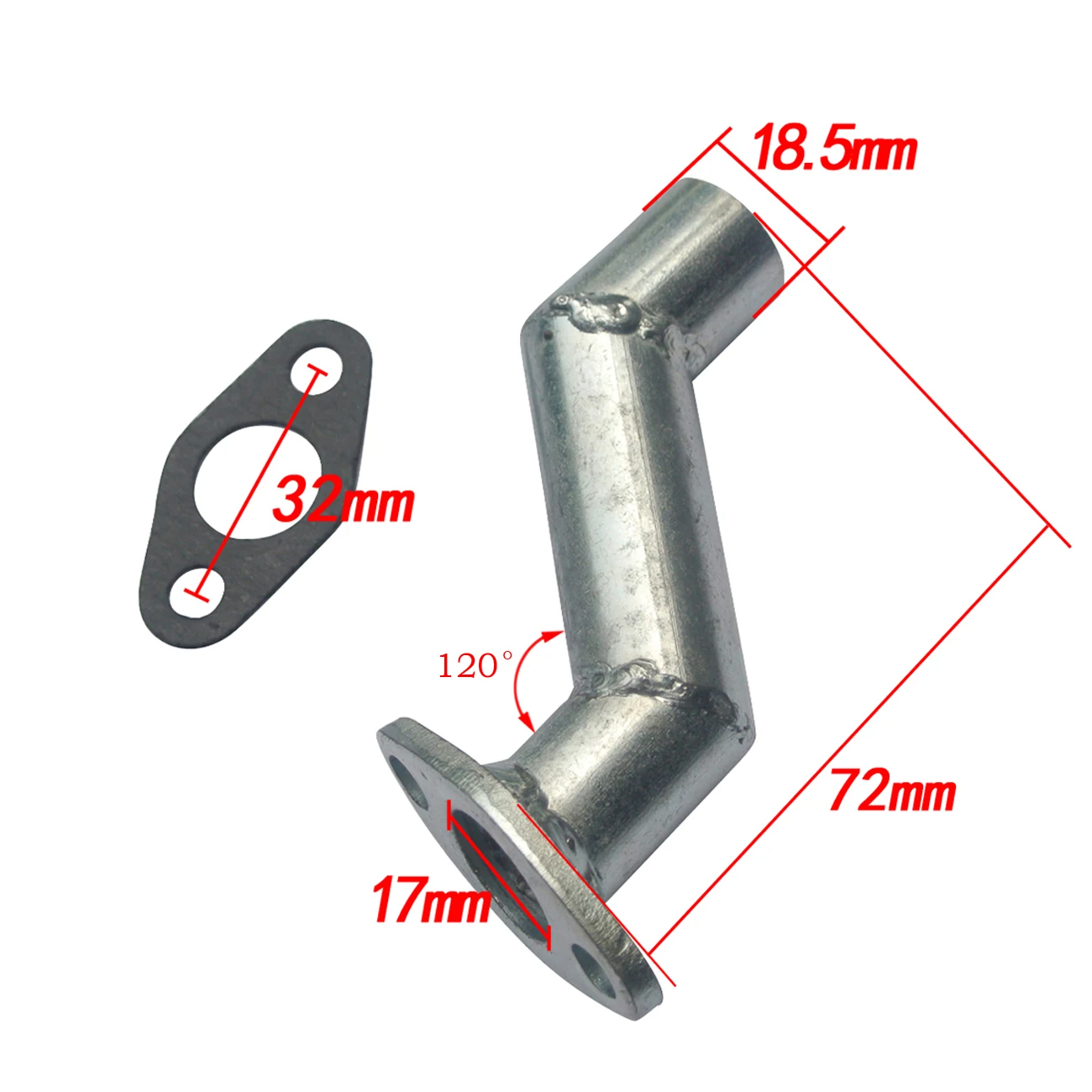 sthus 32mm Offset Intake Manifold Gasket For 49cc 60cc 70cc 80cc Motorized Bicycle Short Offset Intake Manifold w/ Gasket