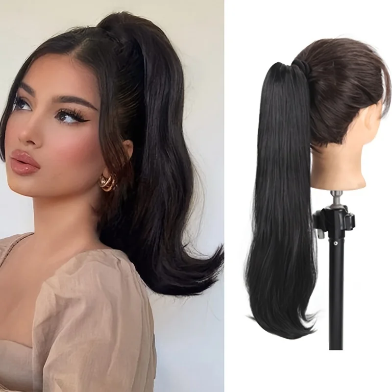 

Ponytail Extension Claw Clip in Hairpiece Natural Ponytail for Women Straight Synthetic Hair Pony Tails High-Resistant Fiber Hai