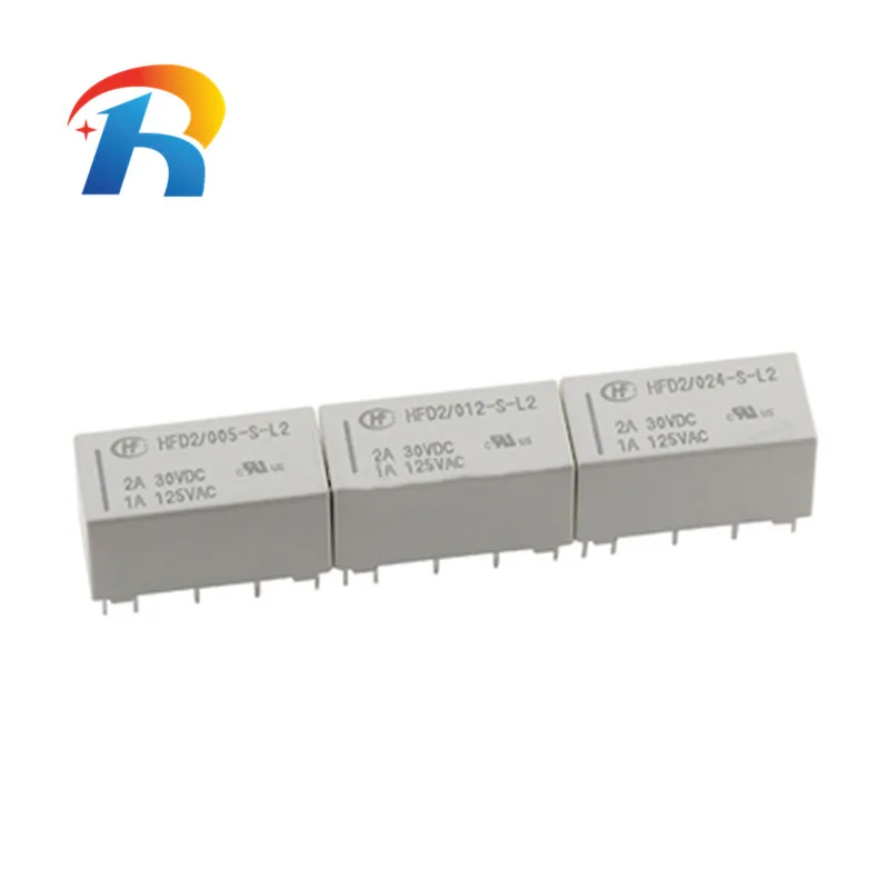 Imagem -05 - Relé de Travamento Magnético Hfd2 005-s-l2 Hfd2003-s-l2-d Hfd2-005-m-l2 Hfd2 012-s-l2 Hfd2 024-m-l2 10pin 2a 1a 125v 20 Peças 100 Novo