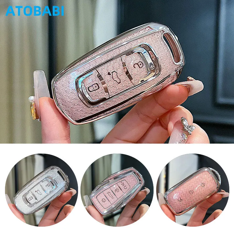 Crystal Style TPU Car Key Cover Remote Fob Case Bag For Geely Atlas Emgrand X7 X3 S1 GT GS Monjaro KX11 Okavango Azkarra Coolray