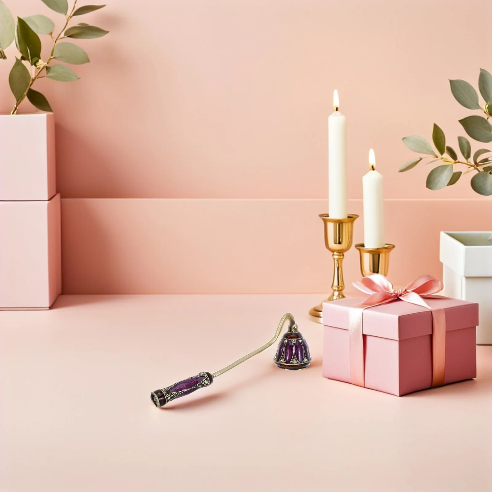 

Vintage Snuffer Long Handle Metal Wick Extinguisher Decorative Accessory for Christmas Holiday