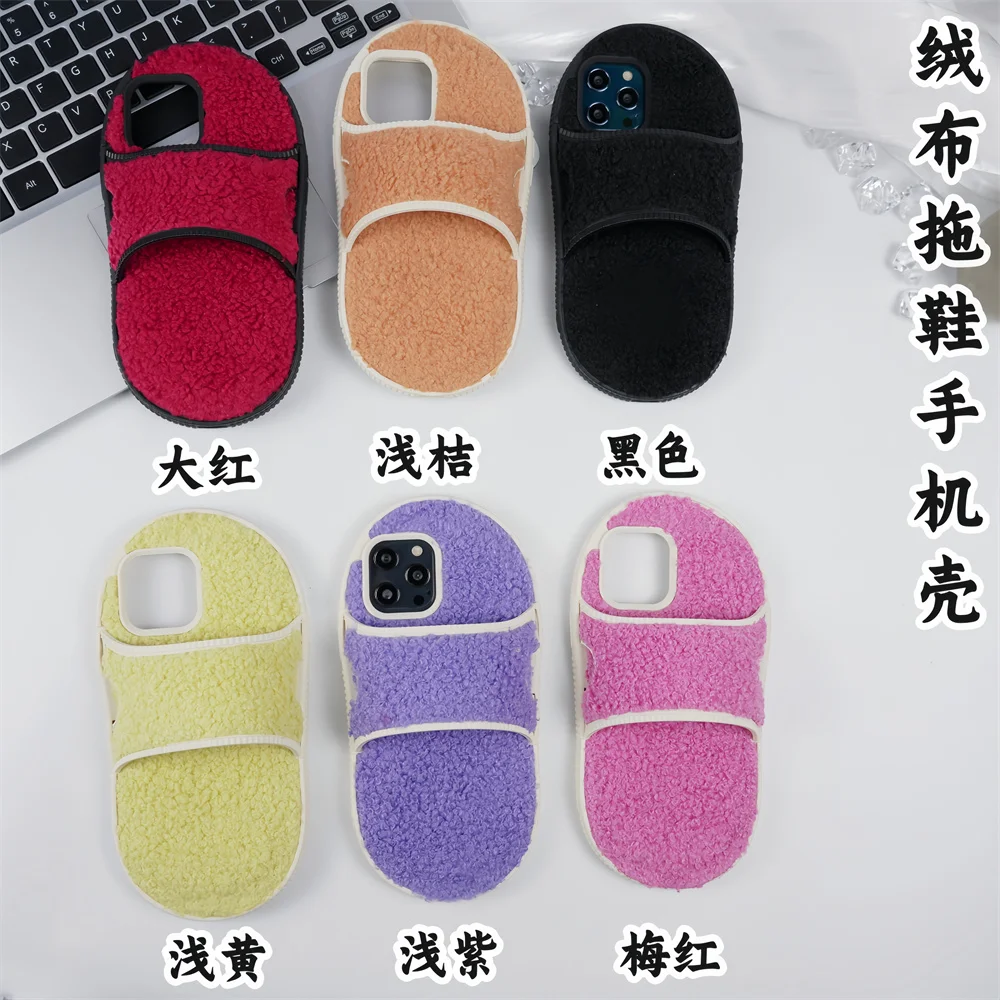 冬のぬいぐるみスリッパ電話ケース、クリエイティブなソフトシリコンカバー、カメラ保護、iPhone 15、iPhone 14、iPhone 12、iPhone 11 pro max、iPhone 13、iPhone 14、iPhone 12 iPhone 11 pro max,夏