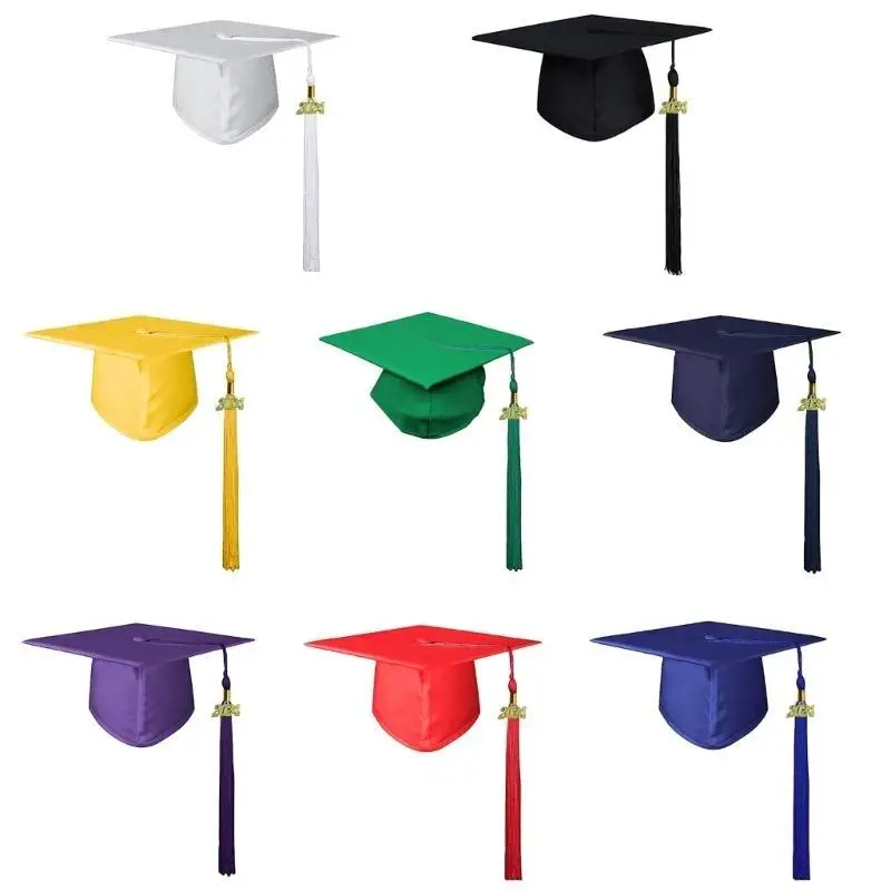 

39BB Graduation Hat Bachelor Caps University Graduation Decors Hat with Fringed Unisex College School Graduate Costume Hat