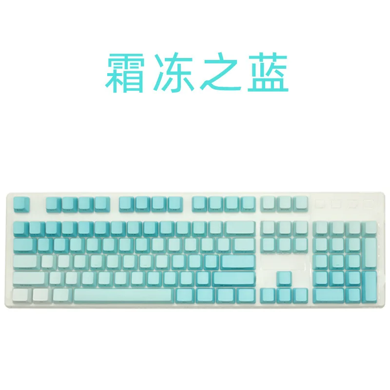 Imagem -04 - Impressão Lateral Colorida do Perfil do Oem de Cyan Pbt do Rosa Azul do Teclado Mecânico 104 Chaves do Arco-íris Keycaps para o Teclado Mecânico