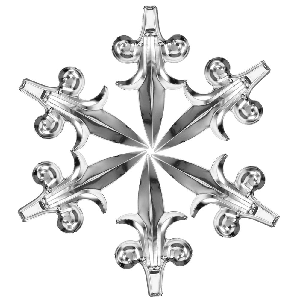 

6 Pcs European Fence Decoration Elegant Stainless Steel Finials Garden Yard Decor Metal Post Toppers Classic Style Outdoor