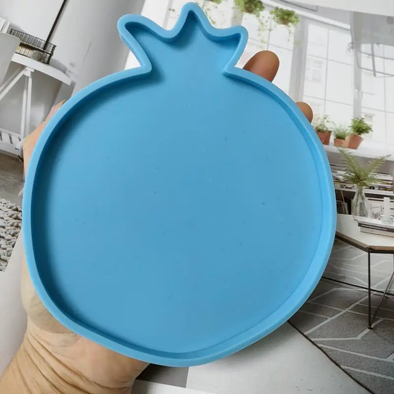 B*1PC Blue Pomegranate Geode Epoxy Resin Mold Handmade Cup Mat Mug Pad Silicone Mould DIY Crafts Mold view 5