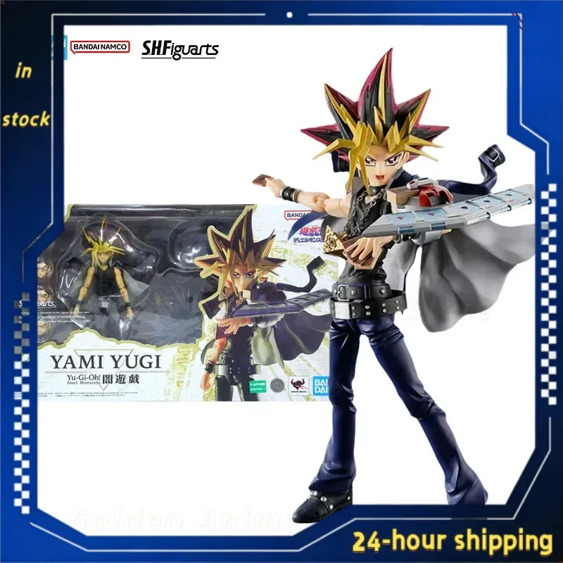 In Stock Genuine Bandai Yu Gi Oh  Duel Monsters Model Kit SHF Yami Yugi Anime Action Figure Collection Finished Model Toys Gifts