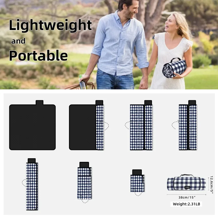 Wholesale Custom Extra Large Sand Free Beach Mat, Waterproof Outdoor Picnic Blanket